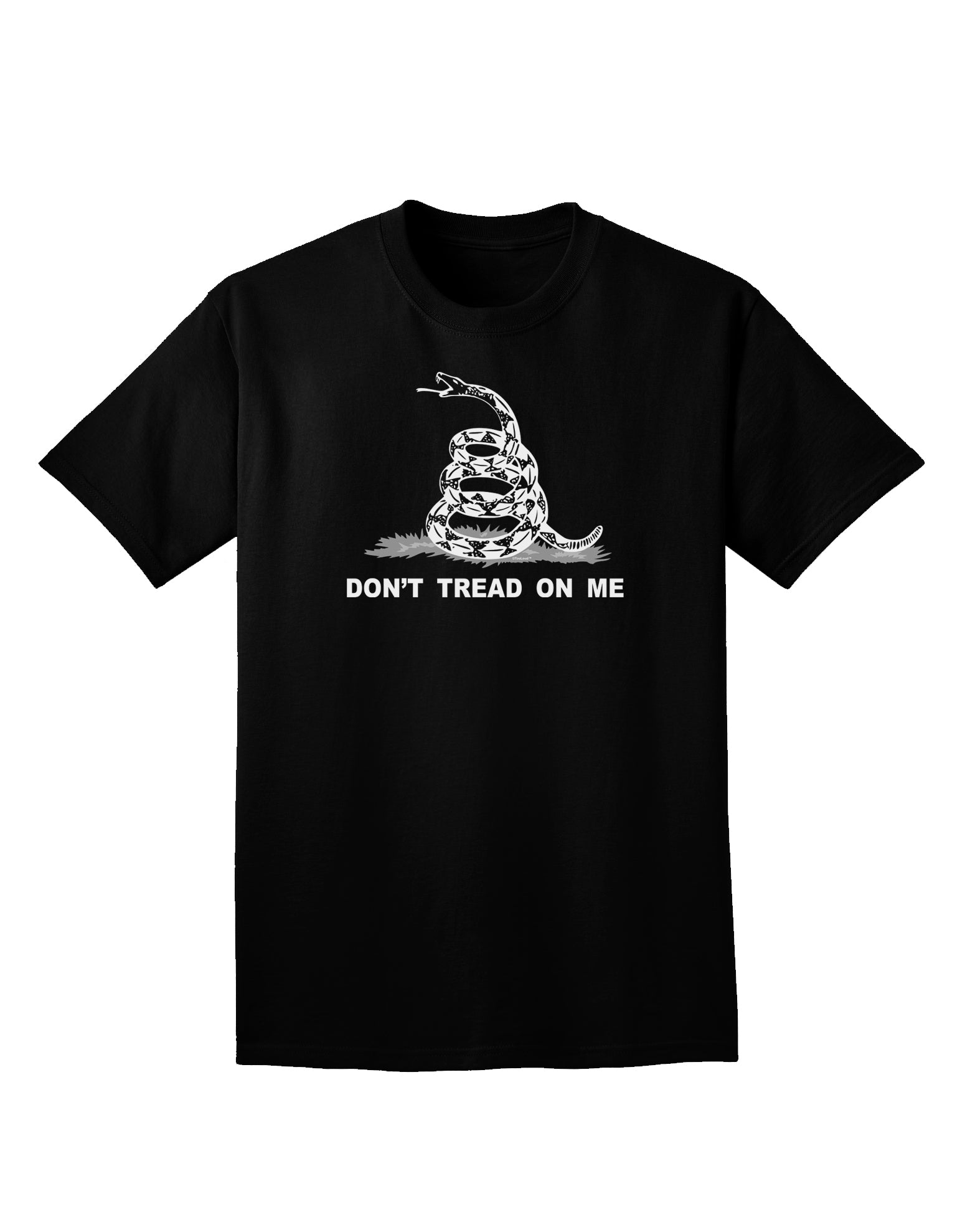 Subdued Don't Tread On Me Gadsden Flag Rattlesnake Adult Dark V-Neck T-Shirt-Mens V-Neck T-Shirt-TooLoud-Black-Small-Davson Sales