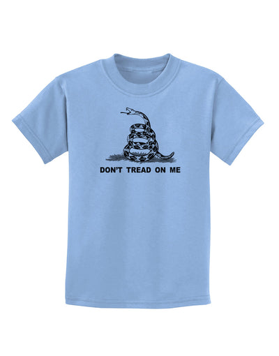 Subdued Don't Tread On Me Gadsden Flag Rattlesnake Childrens T-Shirt-Childrens T-Shirt-TooLoud-Light-Blue-X-Small-Davson Sales