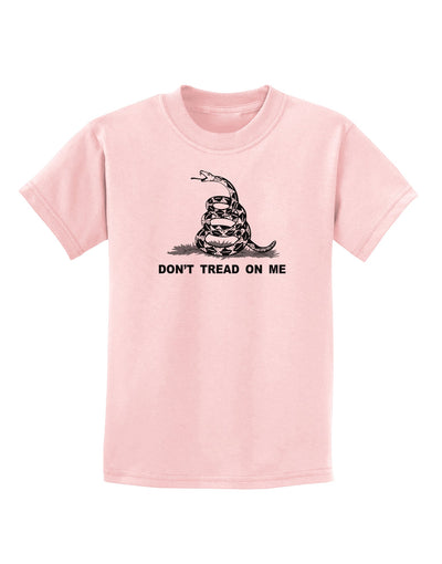 Subdued Don't Tread On Me Gadsden Flag Rattlesnake Childrens T-Shirt-Childrens T-Shirt-TooLoud-PalePink-X-Small-Davson Sales