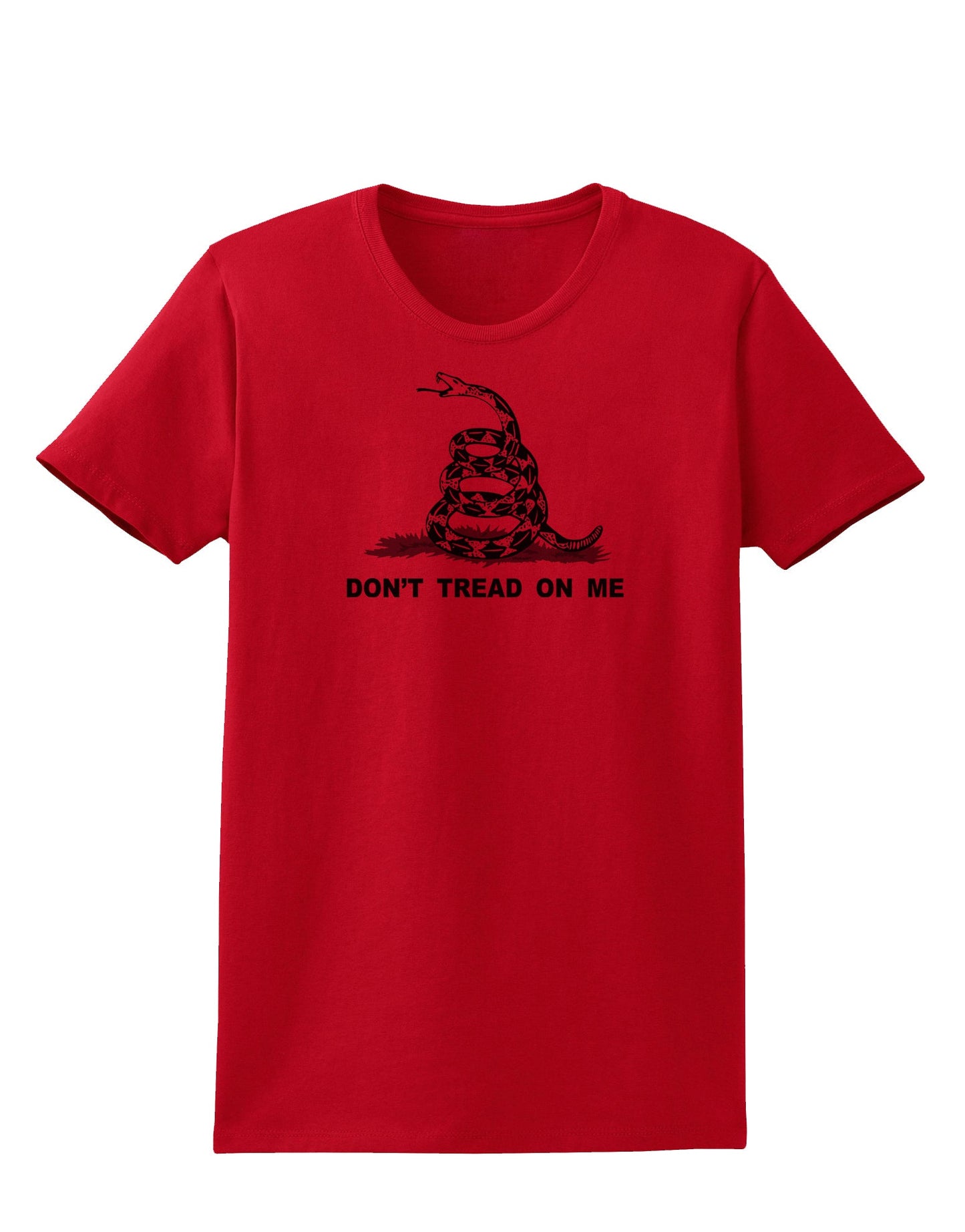 Subdued Don't Tread On Me Gadsden Flag Rattlesnake Womens T-Shirt-Womens T-Shirt-TooLoud-Red-X-Small-Davson Sales
