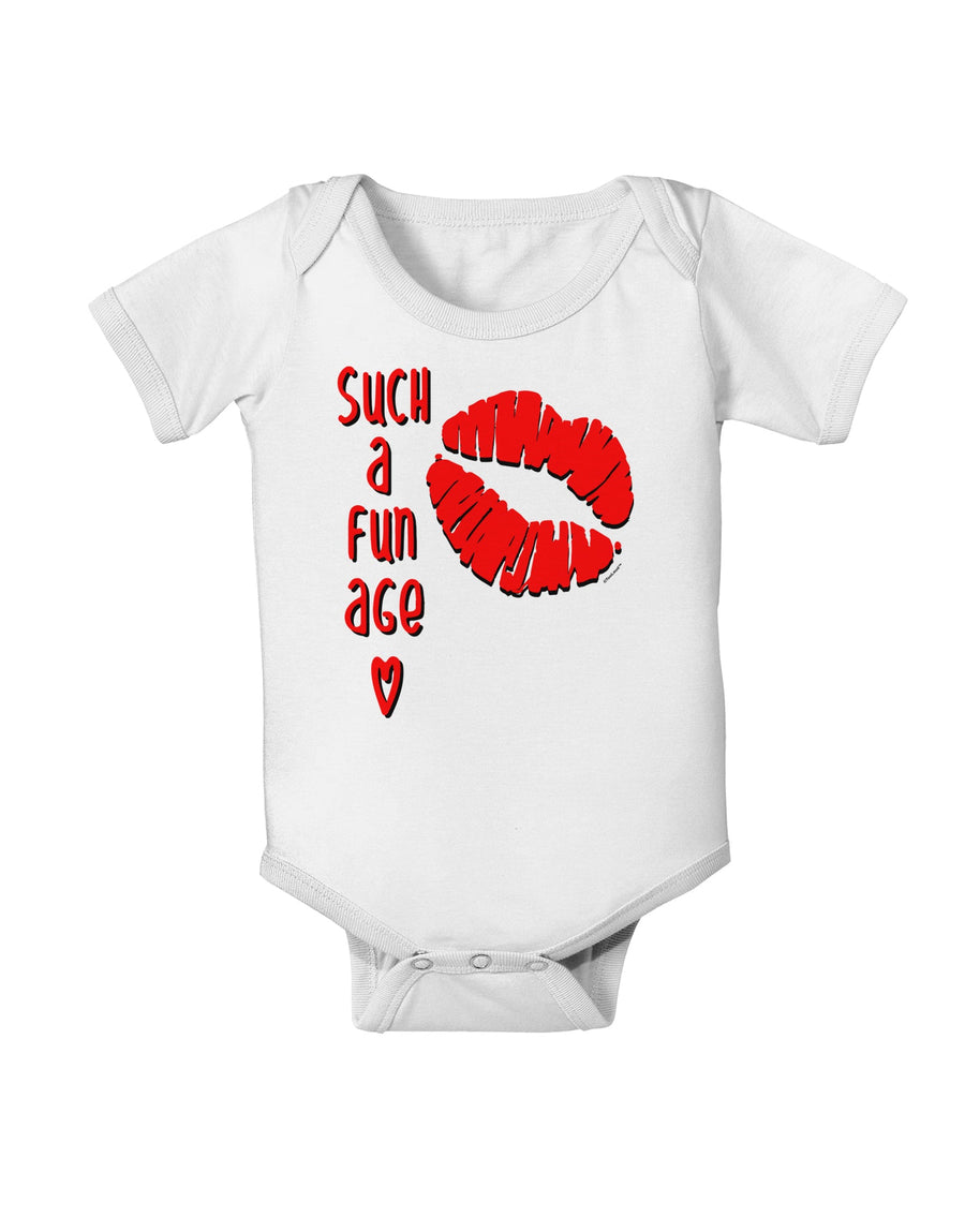 Such a Fun Age Kiss Lips Baby Romper Bodysuit White 18 Months Tooloud