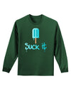 Suck It Popsicle Adult Long Sleeve Dark T-Shirt-TooLoud-Dark-Green-Small-Davson Sales