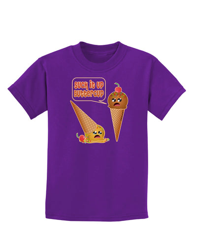 Suck It Up Buttercup Icecream Childrens Dark T-Shirt-Childrens T-Shirt-TooLoud-Purple-X-Small-Davson Sales