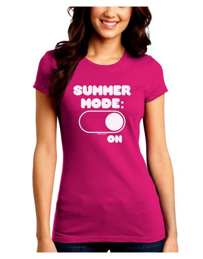 Summer Mode On Juniors Crew Dark T-Shirt by TooLoud-T-Shirts Juniors Tops-TooLoud-Hot-Pink-Juniors Fitted Small-Davson Sales