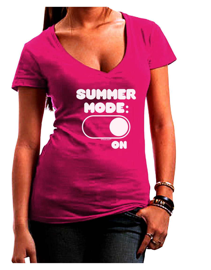 Summer Mode On Juniors V-Neck Dark T-Shirt by TooLoud-Womens V-Neck T-Shirts-TooLoud-Black-Juniors Fitted Small-Davson Sales