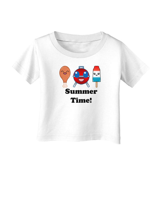 Summer Time Infant T-Shirt-Infant T-Shirt-TooLoud-White-06-Months-Davson Sales