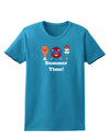 Summer Time Womens Dark T-Shirt-TooLoud-Turquoise-X-Small-Davson Sales