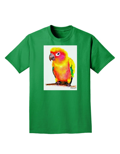 Sun Conure Parrot Watercolor Adult Dark T-Shirt-Mens T-Shirt-TooLoud-Kelly-Green-Small-Davson Sales