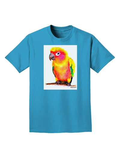 Sun Conure Parrot Watercolor Adult Dark T-Shirt-Mens T-Shirt-TooLoud-Turquoise-Small-Davson Sales