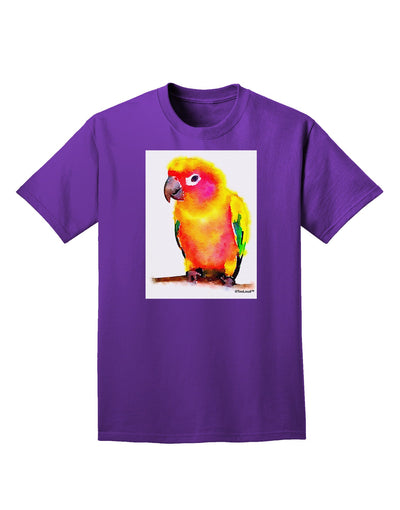 Sun Conure Parrot Watercolor Adult Dark T-Shirt-Mens T-Shirt-TooLoud-Purple-Small-Davson Sales