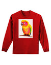 Sun Conure Parrot Watercolor Adult Long Sleeve Dark T-Shirt-TooLoud-Red-Small-Davson Sales