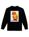 Sun Conure Parrot Watercolor Adult Long Sleeve Dark T-Shirt-TooLoud-Black-Small-Davson Sales