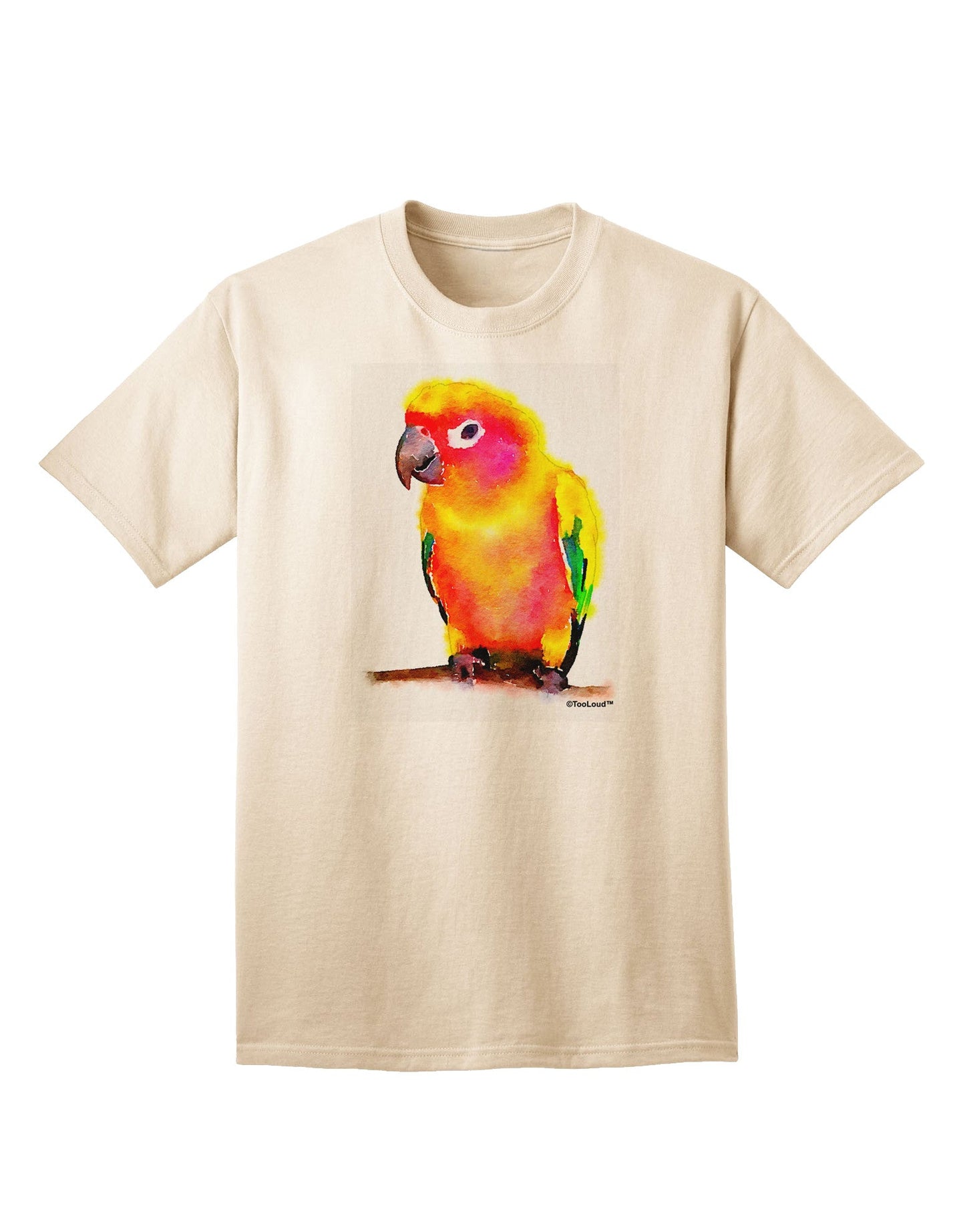 Sun Conure Parrot Watercolor Adult T-Shirt-Mens T-Shirt-TooLoud-Natural-Small-Davson Sales