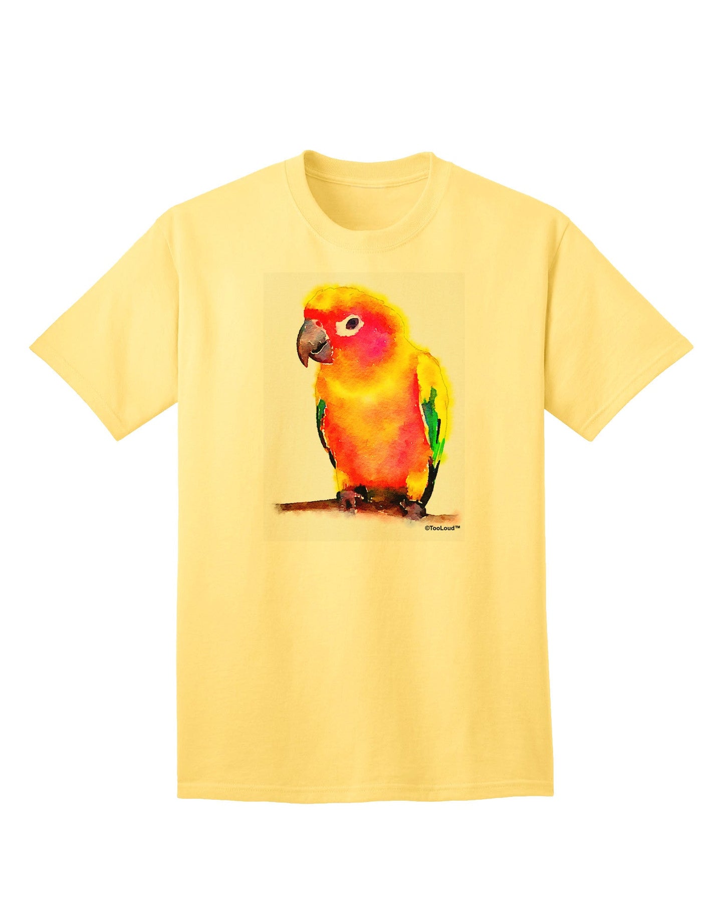 Sun Conure Parrot Watercolor Adult T-Shirt-Mens T-Shirt-TooLoud-Yellow-Small-Davson Sales