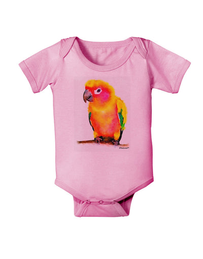 Sun Conure Parrot Watercolor Baby Romper Bodysuit-Baby Romper-TooLoud-Light-Pink-06-Months-Davson Sales