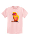 Sun Conure Parrot Watercolor Childrens T-Shirt-Childrens T-Shirt-TooLoud-PalePink-X-Small-Davson Sales