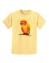 Sun Conure Parrot Watercolor Childrens T-Shirt-Childrens T-Shirt-TooLoud-Daffodil-Yellow-X-Small-Davson Sales