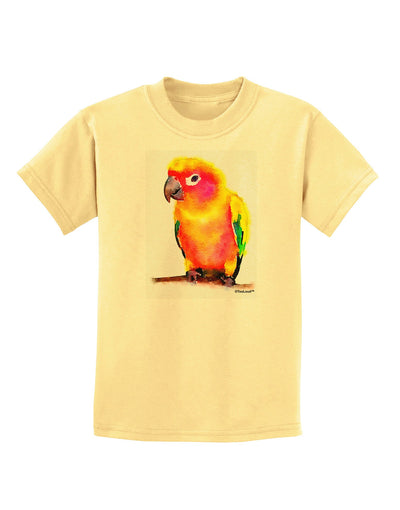 Sun Conure Parrot Watercolor Childrens T-Shirt-Childrens T-Shirt-TooLoud-Daffodil-Yellow-X-Small-Davson Sales