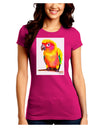 Sun Conure Parrot Watercolor Juniors Crew Dark T-Shirt-T-Shirts Juniors Tops-TooLoud-Hot-Pink-Juniors Fitted Small-Davson Sales