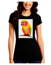 Sun Conure Parrot Watercolor Juniors Crew Dark T-Shirt-T-Shirts Juniors Tops-TooLoud-Black-Juniors Fitted Small-Davson Sales