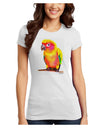 Sun Conure Parrot Watercolor Juniors T-Shirt-Womens Juniors T-Shirt-TooLoud-White-Juniors Fitted X-Small-Davson Sales