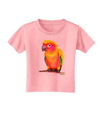 Sun Conure Parrot Watercolor Toddler T-Shirt-Toddler T-Shirt-TooLoud-Candy-Pink-2T-Davson Sales