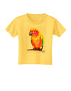 Sun Conure Parrot Watercolor Toddler T-Shirt-Toddler T-Shirt-TooLoud-Yellow-2T-Davson Sales