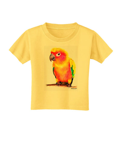 Sun Conure Parrot Watercolor Toddler T-Shirt-Toddler T-Shirt-TooLoud-Yellow-2T-Davson Sales