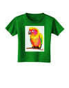 Sun Conure Parrot Watercolor Toddler T-Shirt Dark-Toddler T-Shirt-TooLoud-Clover-Green-2T-Davson Sales