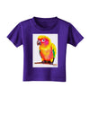 Sun Conure Parrot Watercolor Toddler T-Shirt Dark-Toddler T-Shirt-TooLoud-Purple-2T-Davson Sales