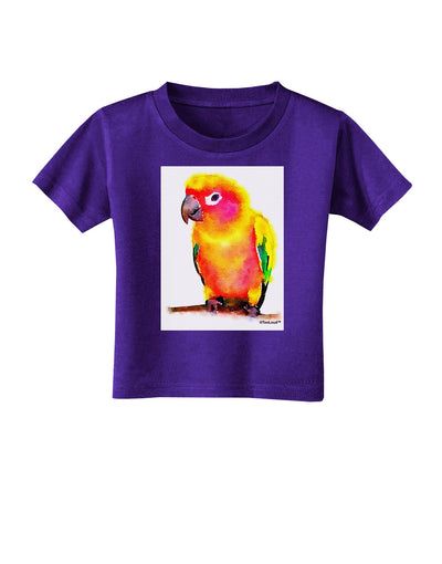 Sun Conure Parrot Watercolor Toddler T-Shirt Dark-Toddler T-Shirt-TooLoud-Purple-2T-Davson Sales