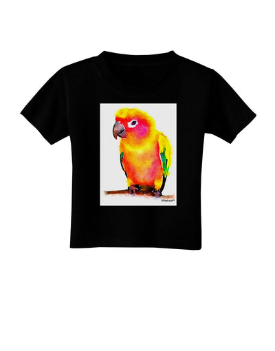 Sun Conure Parrot Watercolor Toddler T-Shirt Dark-Toddler T-Shirt-TooLoud-Black-2T-Davson Sales