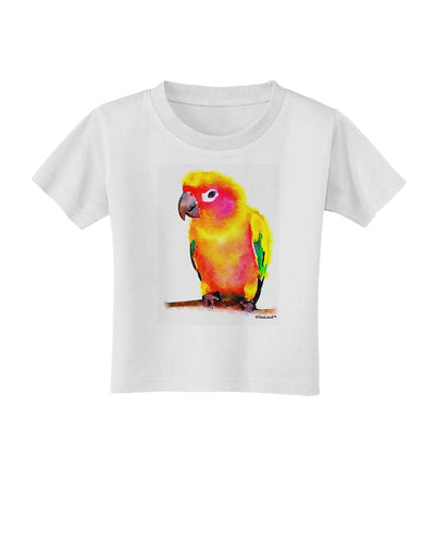 Sun Conure Parrot Watercolor Toddler T-Shirt-Toddler T-Shirt-TooLoud-White-2T-Davson Sales