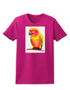 Sun Conure Parrot Watercolor Womens Dark T-Shirt-TooLoud-Hot-Pink-Small-Davson Sales