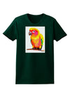 Sun Conure Parrot Watercolor Womens Dark T-Shirt-TooLoud-Forest-Green-Small-Davson Sales