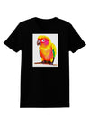 Sun Conure Parrot Watercolor Womens Dark T-Shirt-TooLoud-Black-X-Small-Davson Sales