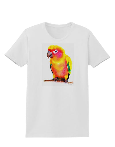 Sun Conure Parrot Watercolor Womens T-Shirt-Womens T-Shirt-TooLoud-White-X-Small-Davson Sales