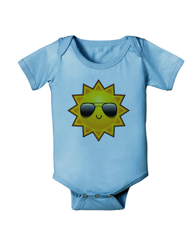 Sun With Sunglasses Baby Romper Bodysuit-Baby Romper-TooLoud-LightBlue-06-Months-Davson Sales