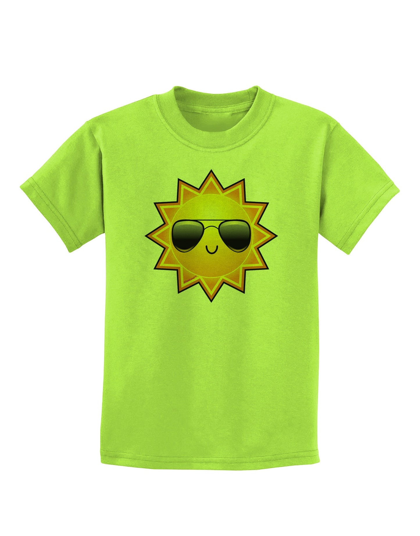 Sun With Sunglasses Childrens T-Shirt-Childrens T-Shirt-TooLoud-Lime-Green-X-Small-Davson Sales
