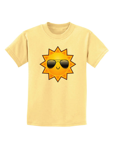 Sun With Sunglasses Childrens T-Shirt-Childrens T-Shirt-TooLoud-Daffodil-Yellow-X-Small-Davson Sales