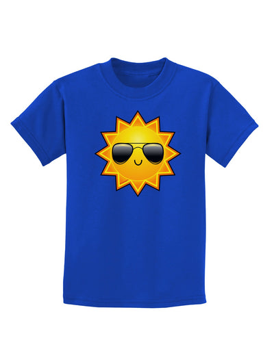 Sun With Sunglasses Dark Childrens Dark T-Shirt-Childrens T-Shirt-TooLoud-Royal-Blue-X-Small-Davson Sales