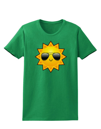 Sun With Sunglasses Dark Womens Dark T-Shirt-TooLoud-Kelly-Green-X-Small-Davson Sales