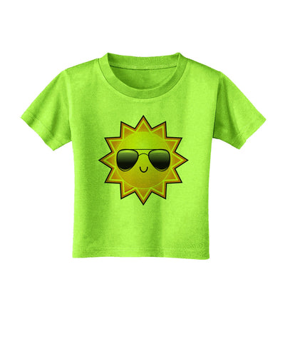 Sun With Sunglasses Toddler T-Shirt-Toddler T-Shirt-TooLoud-Lime-Green-2T-Davson Sales