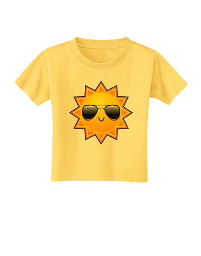 Sun With Sunglasses Toddler T-Shirt-Toddler T-Shirt-TooLoud-Yellow-2T-Davson Sales