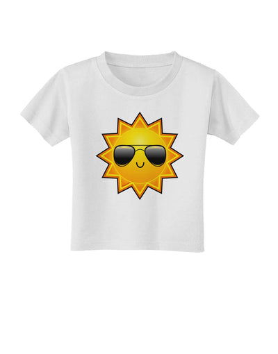 Sun With Sunglasses Toddler T-Shirt-Toddler T-Shirt-TooLoud-White-2T-Davson Sales