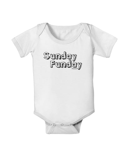 Sunday Funday Text Design Baby Romper Bodysuit by TooLoud-Baby Romper-TooLoud-White-06-Months-Davson Sales