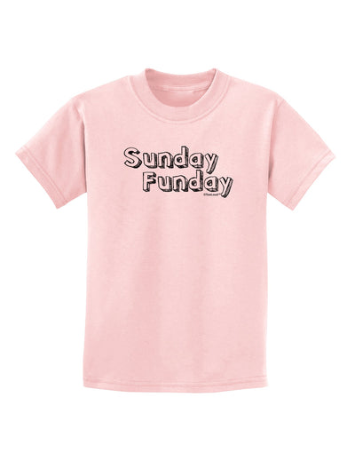 Sunday Funday Text Design Childrens T-Shirt by TooLoud-Childrens T-Shirt-TooLoud-PalePink-X-Small-Davson Sales