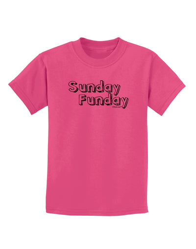 Sunday Funday Text Design Childrens T-Shirt by TooLoud-Childrens T-Shirt-TooLoud-Sangria-X-Small-Davson Sales