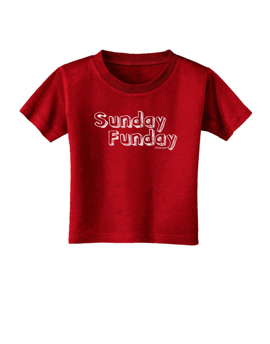 Sunday Funday Text Design Toddler T-Shirt Dark by TooLoud-Toddler T-Shirt-TooLoud-Black-2T-Davson Sales