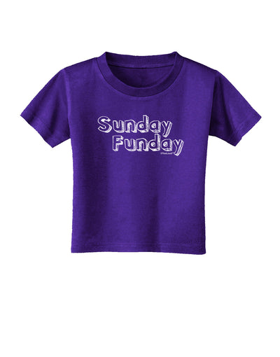 Sunday Funday Text Design Toddler T-Shirt Dark by TooLoud-Toddler T-Shirt-TooLoud-Purple-2T-Davson Sales